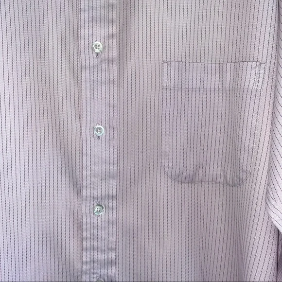 Burberry men’s long sleeve shirt SIZE 16-1/2 R light pink small stripe - Picture 2 of 10